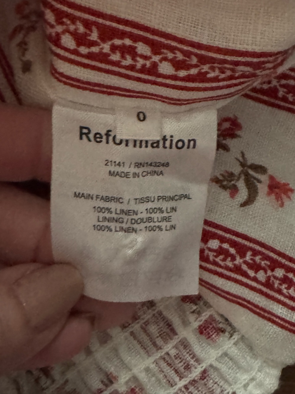 Reformation Linen Norton Floral Puff Sleeve Vienna Crop 0 NWT - Picture 9 of 11
